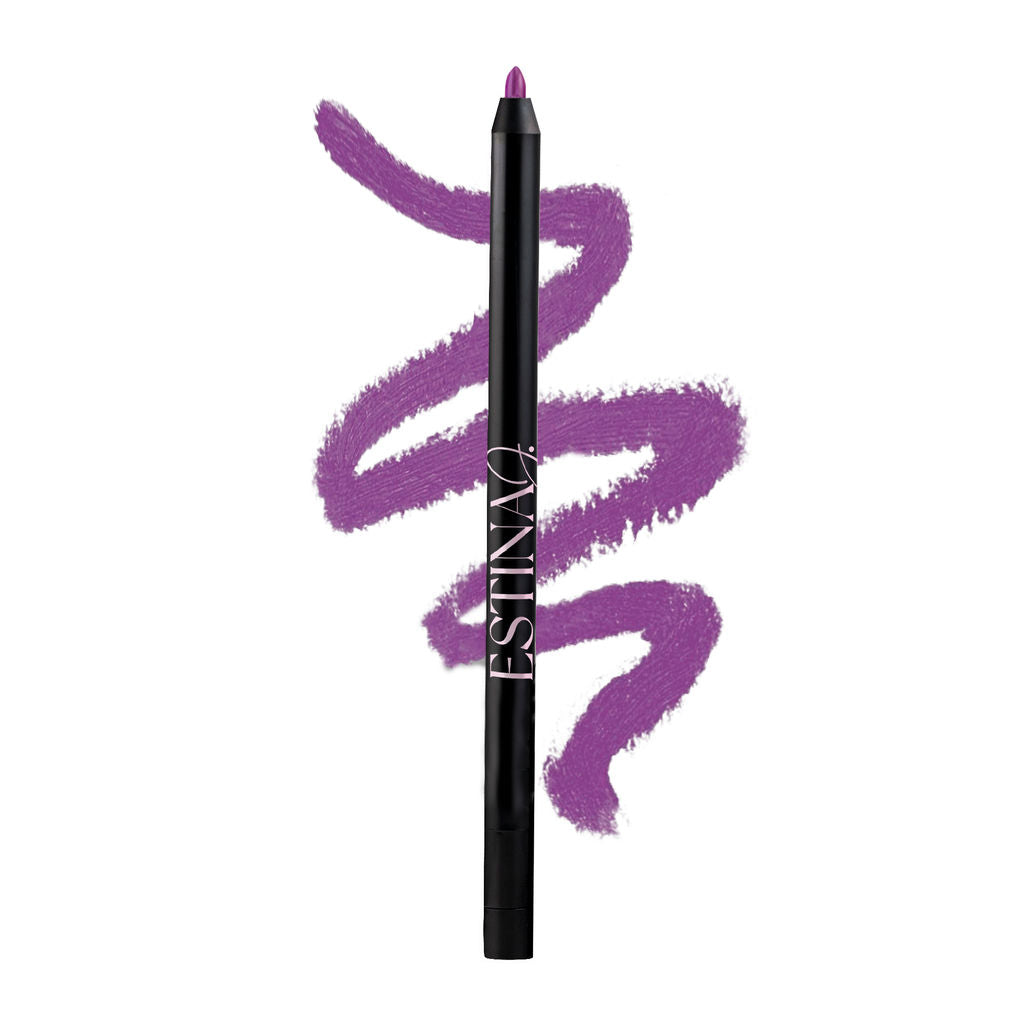 A robust purple liner that invokes perseverance and hope, like a plum tree! Perfect for detailed, precision work on your lips. Keep your lips looking clean and classy with the fine print lip liner in Plum.  Prime your lips by filling them in or soften the transition from skin tone to lip color by outlining the rim of your lips - follow with a Estina J long-lasting, velvet matte liquid lipstick. Formulated with shea butter for conditioned, soft lips.